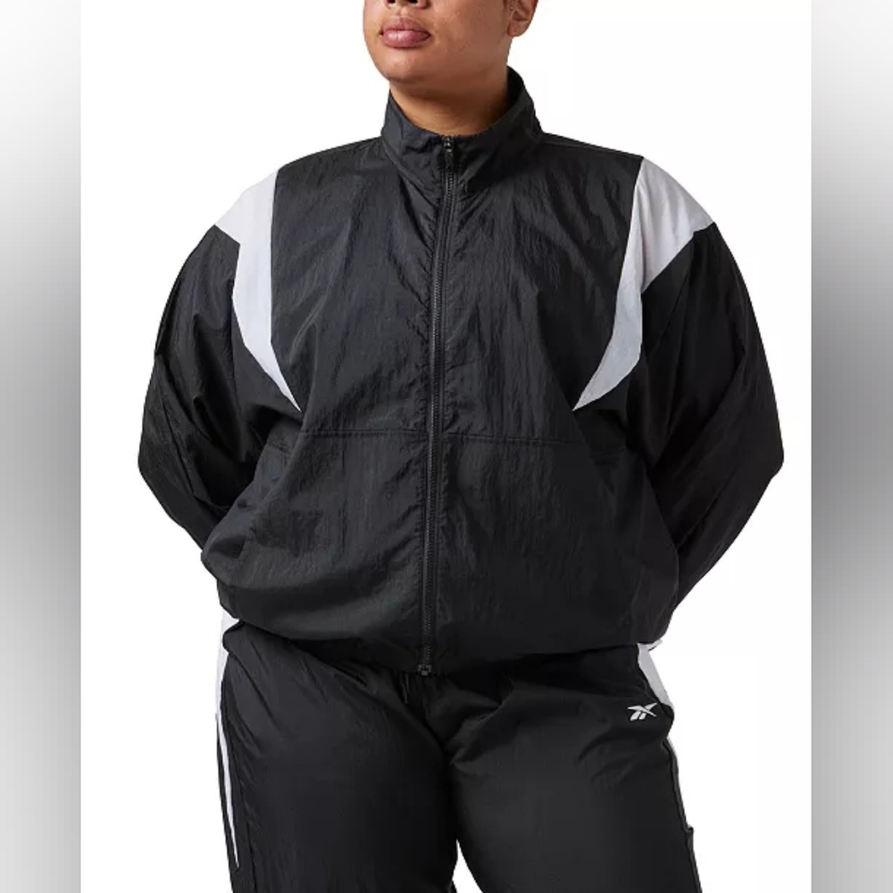 NWT Reebok Plus Size Zip-Front Long-Sleeve Colorblocked Jacket Size 2x